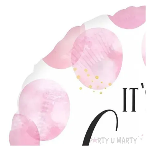 balon foliowy its a girl rozowy bialy amscan 18 rnd