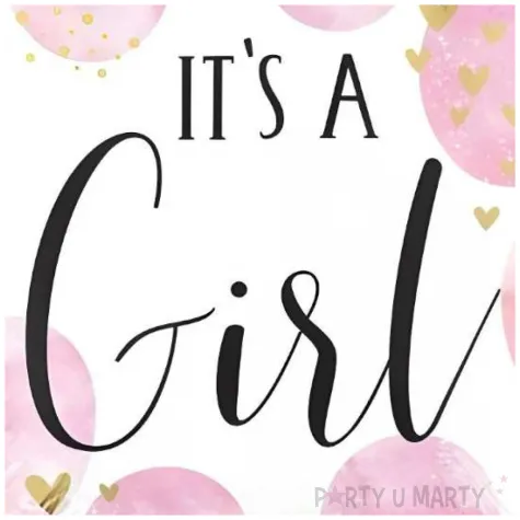 balon foliowy its a girl rozowy bialy amscan 18 rnd