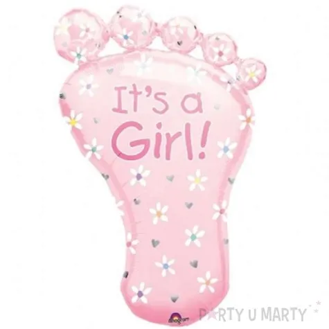 balon foliowy its a girl stopka rozowy amscan 32 shp