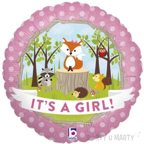 balon foliowy its a girl woodland betallic 18 cir