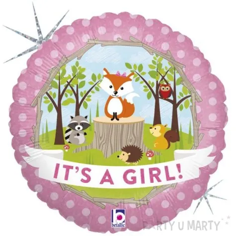 balon foliowy its a girl woodland grabo 18 rnd