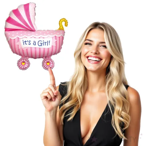 balon foliowy its a girl wozek rozowy flexmetal 24 shp