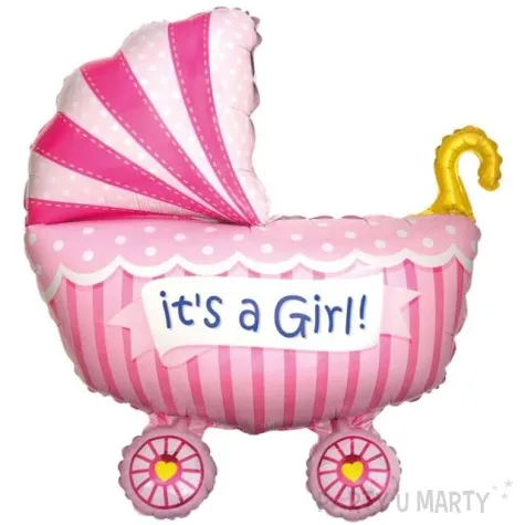 balon foliowy its a girl wozek rozowy flexmetal 24 shp