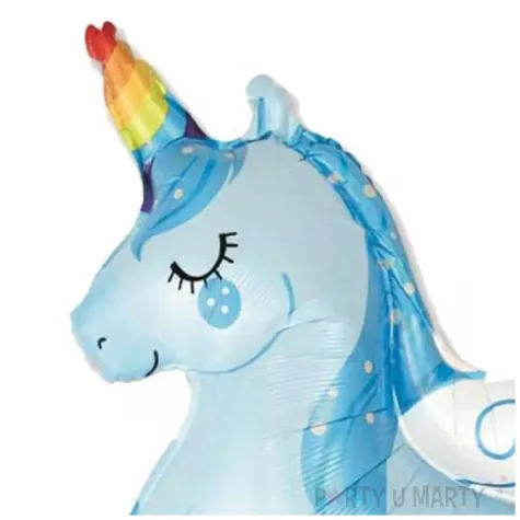 balon foliowy jednorozec teczowy rog niebieski 24 flexmetal shp