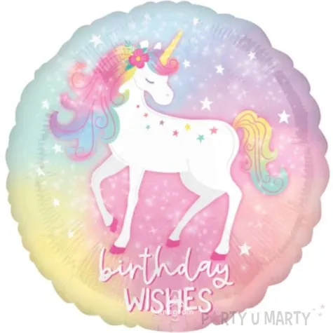 balon foliowy jednorozec unicorn birthday amscan 18 rnd