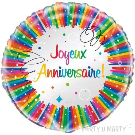 balon foliowy joyeux anniversaire unique 18 rnd