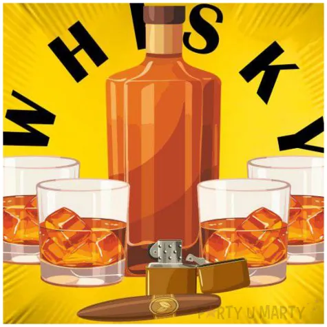 balon foliowy karafka whisky zloty 18 rnd