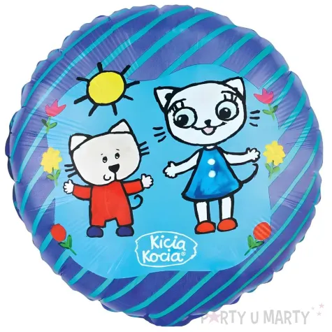 balon foliowy kicia kocia i nunus cyfra 2 dekoracja na 2 urodziny 18 rnd