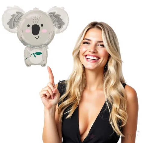 balon foliowy koala z lisciem amscan 28 shp