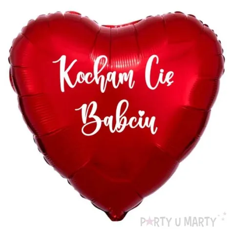 balon foliowy kocham cie babciu czerwony 18 hrt
