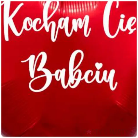 balon foliowy kocham cie babciu czerwony 18 hrt