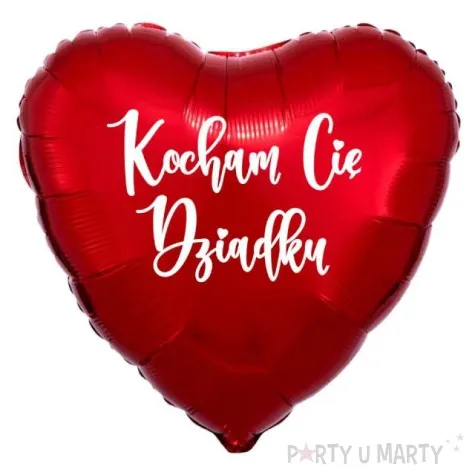 balon foliowy kocham cie dziadku czerwony 18 hrt