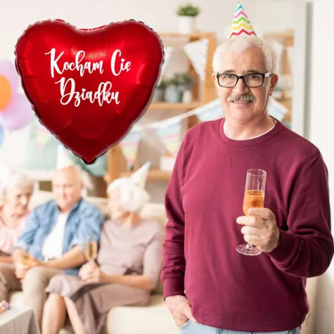 balon foliowy kocham cie dziadku czerwony 18 hrt