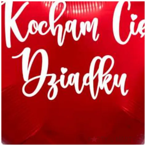 balon foliowy kocham cie dziadku czerwony 18 hrt
