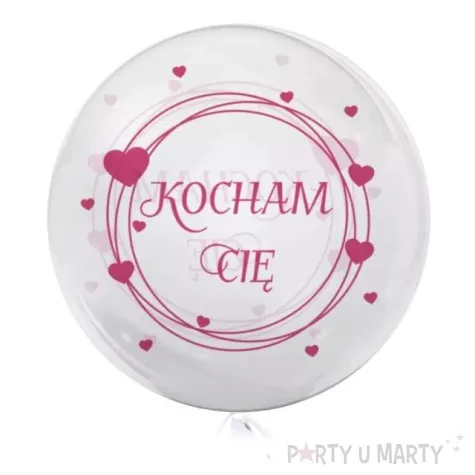 balon foliowy kocham cie rozowe transparentny tuban 18 orb