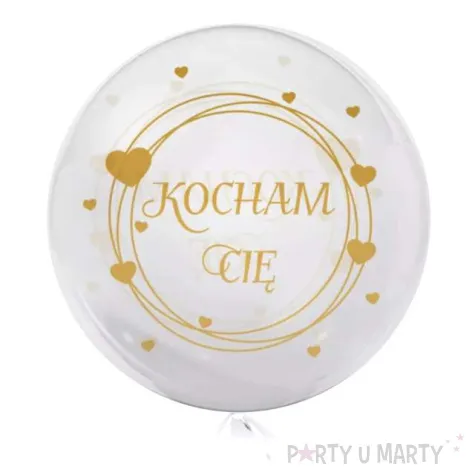 balon foliowy kocham cie zlote transparentny tuban 18 orb