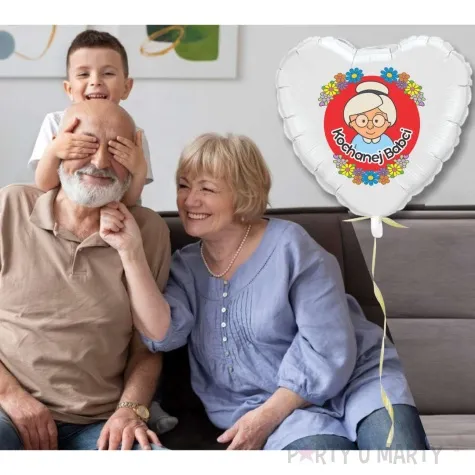 balon foliowy kochanej babci odznaka bialy 18 hrt
