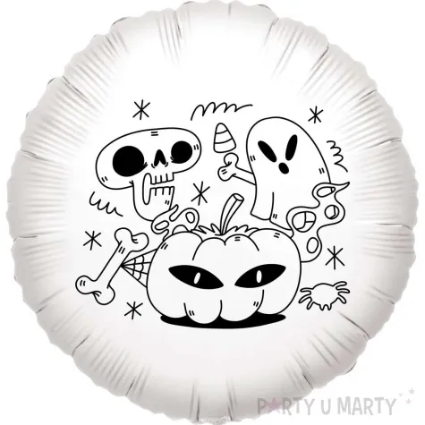 balon foliowy kolorowanka dynia i spolka bialy 18 rnd