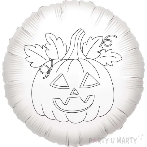 balon foliowy kolorowanka dynia klaudyna bialy 18 rnd