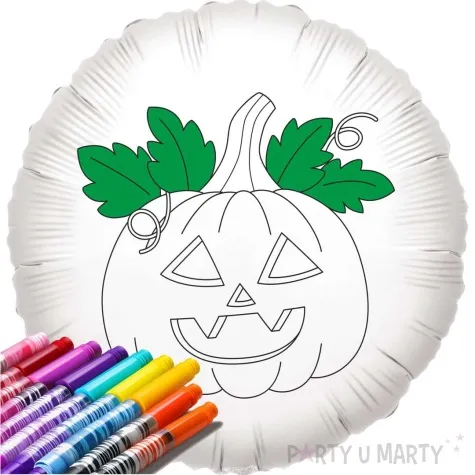 balon foliowy kolorowanka dynia klaudyna bialy 18 rnd