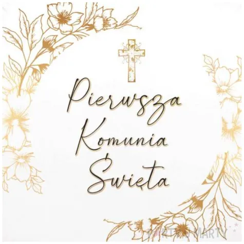 balon foliowy komunia swieta gold line 18 rnd