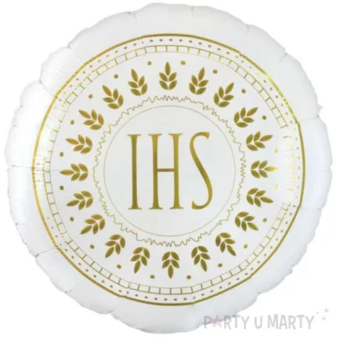 balon foliowy komunia swieta hostia ihs bialy godan 18 rnd
