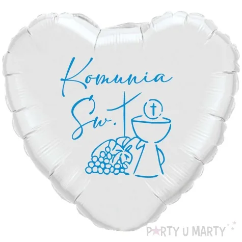 balon foliowy komunia swieta kielich bialo blekitny 18 hrt
