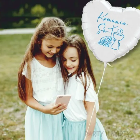 balon foliowy komunia swieta kielich bialo blekitny 18 hrt