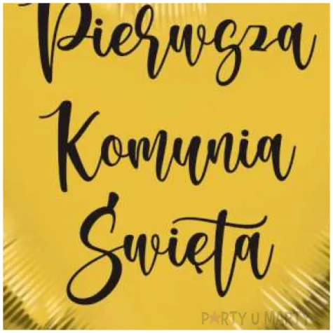 balon foliowy komunia swieta light zloto czarny 18 hrt