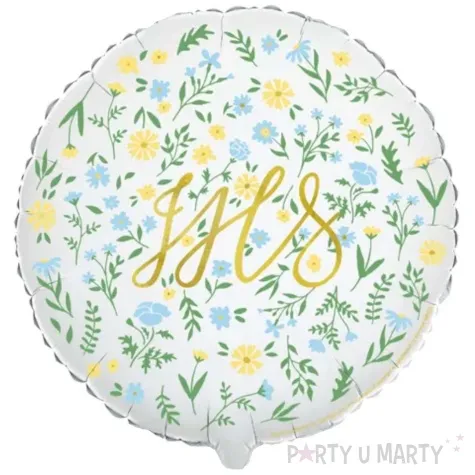 balon foliowy komunia swieta wiosennie partydeco 18 rnd