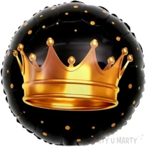 balon foliowy korona zlota czarny jix 18 rnd