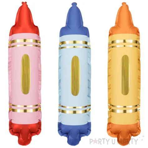 balon foliowy kredki mix partydeco 12 shp