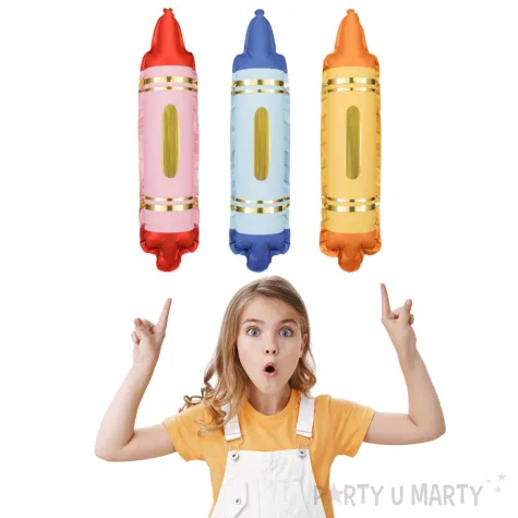 balon foliowy kredki mix partydeco 12 shp