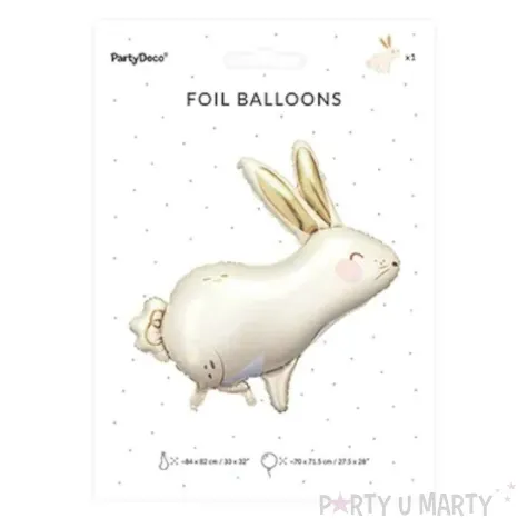 balon foliowy kroliczek bialy partydeco 28 shp