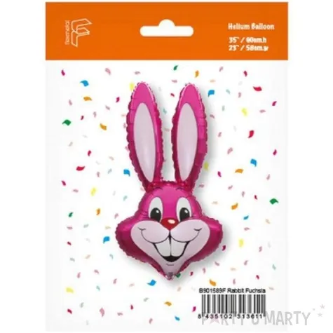 balon foliowy krolik rozowy flexmetal 24 shp