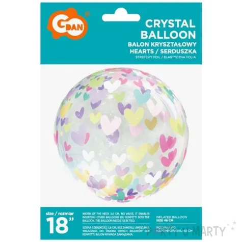 balon foliowy krysztalowy transparentny godan 18 orb