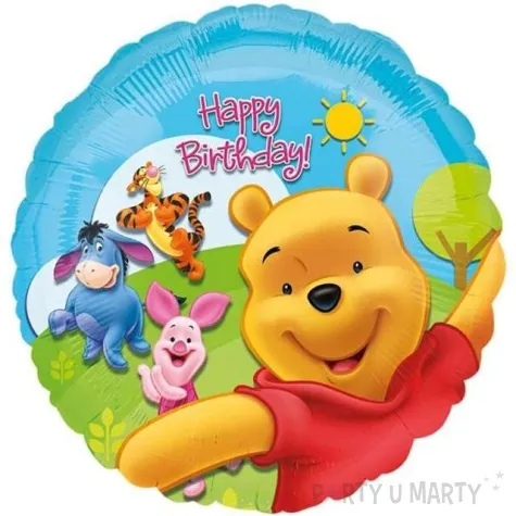 balon foliowy kubus puchatek happy birthday amscan 18 rnd