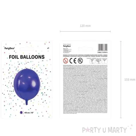 balon foliowy kula fioletowy partydeco 16 orb