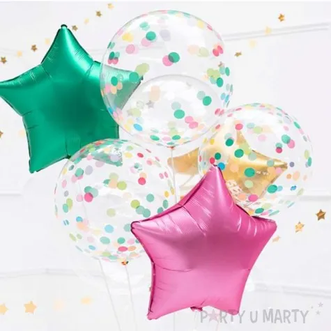 balon foliowy kula krysztalowa kropki kolorowe partydeco 16 rnd