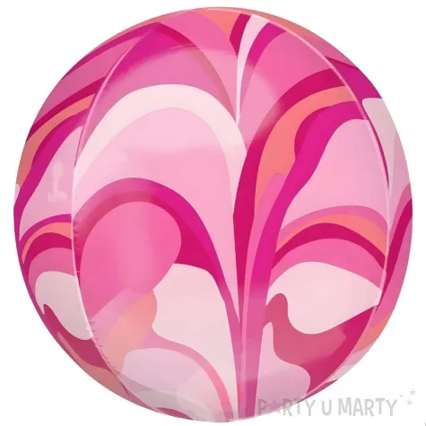 balon foliowy kula marmur rozowy amscan 16 orb
