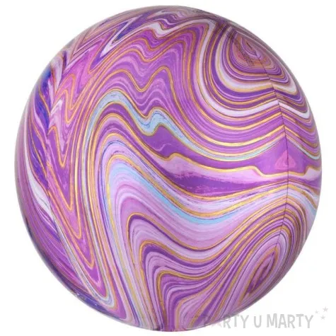 balon foliowy kula marmurek fioletowy amscan 15 orb