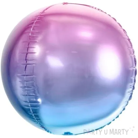 balon foliowy kula ombre metalic fioletowo niebieski partydeco 14 orb