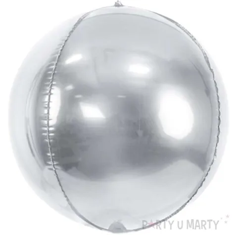 balon foliowy kula srebrny partydeco 16 orb