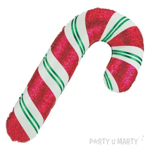 balon foliowy laska cukrowa bialo czerwony betallic 41 shp