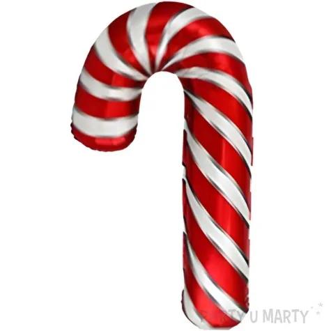 balon foliowy laska cukrowa bialo czerwony flexmetal 14 shp