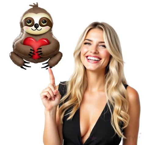 balon foliowy leniwiec z sercem qualatex 39 shp