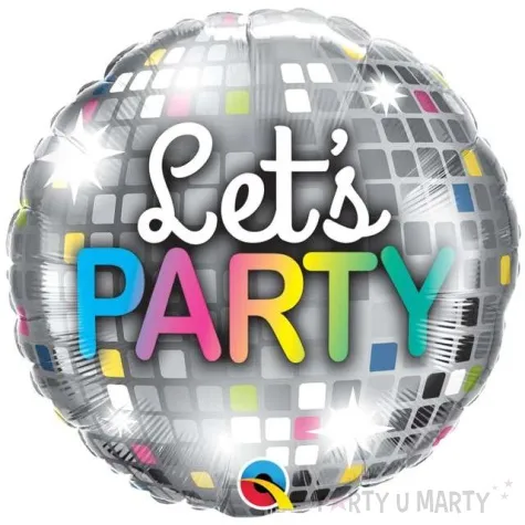 balon foliowy lets party kula dyskotekowa qualatex 18 rnd