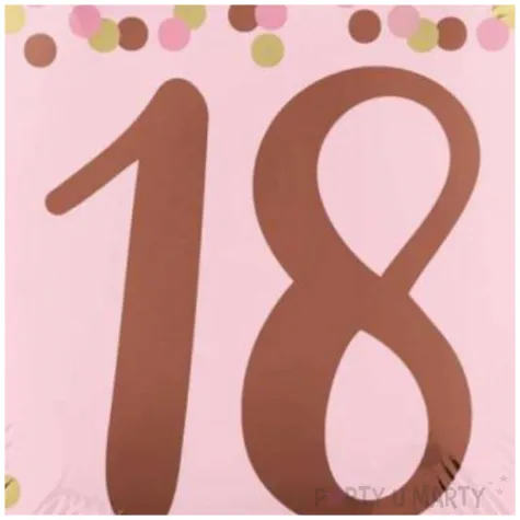 balon foliowy liczba 18 dekoracja na osiemnastke 18 urodziny rozowy amscan 18 rnd