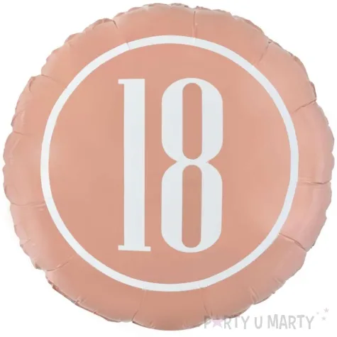 balon foliowy liczba 18 rozowo zloty godan 18 rnd