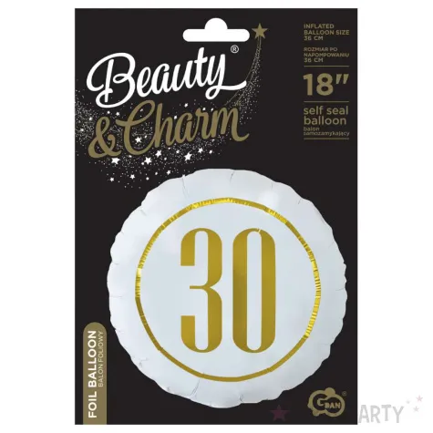 balon foliowy liczba 30 bialy godan 18 rnd